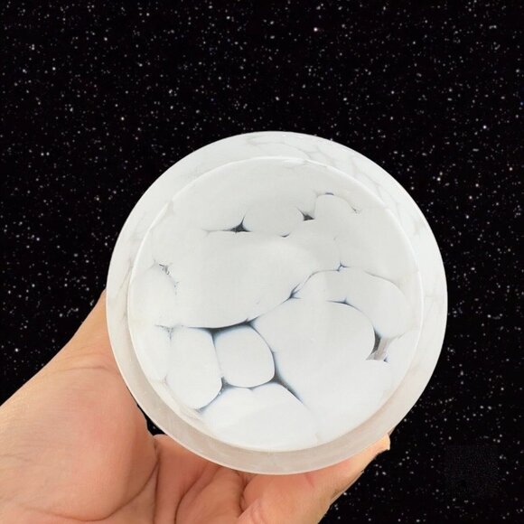 Art Glass Vase With White Specks Dots Ruffled Top Edge Glass Vase Vessel 5”T 5”W - Picture 6 of 15